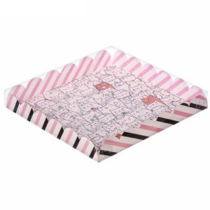 Коробка для кондитерских изделий с PVC-крышкой «Котики», 18 × 18 × 3 см 