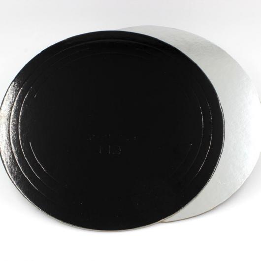 Подложка для торта 22 см плотность 1,5 мм черный/белый