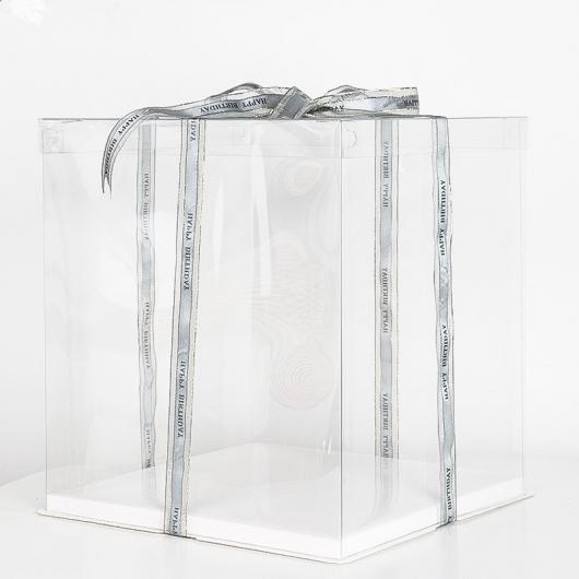 Коробка для торта с пластиковой крышкой Premium 24,5*24,5*31 см