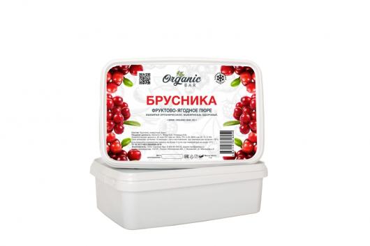 Пюре Organic-bar брусника 1 кг замороженное