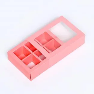 Коробка для конфет розовая матовая 13.7×9.85×3.86 см (6)